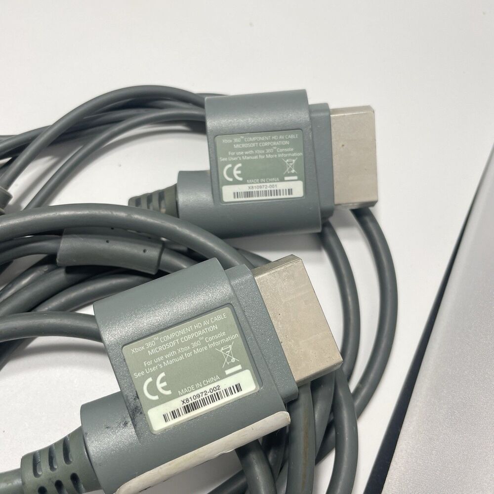 Oem Xbox 360 Component HD AV Cables Lot of 2 & AC Power Cord Gray Untested - Picture 3 of 8